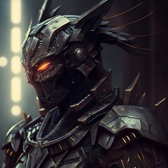 Fototapeta premium Portrait of cyber samurai 