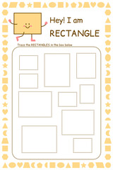 Tasks for kids. Shapes learning. Early education. Tracing worksheet for children. Preschool handwriting practice. Geometry game. Maze activity. Dashed lines play and study page book. 
