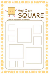 Tasks for kids. Shapes learning. Early education. Tracing worksheet for children. Preschool handwriting practice. Geometry game. Maze activity. Dashed lines play and study page book. 
