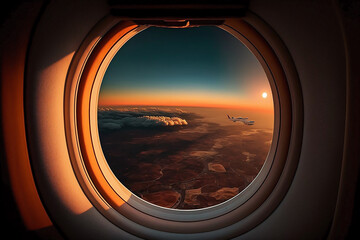 Fototapeta premium view from airplane window