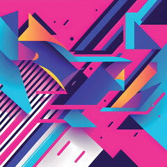 modern vaporwave background with triangles and shapes
