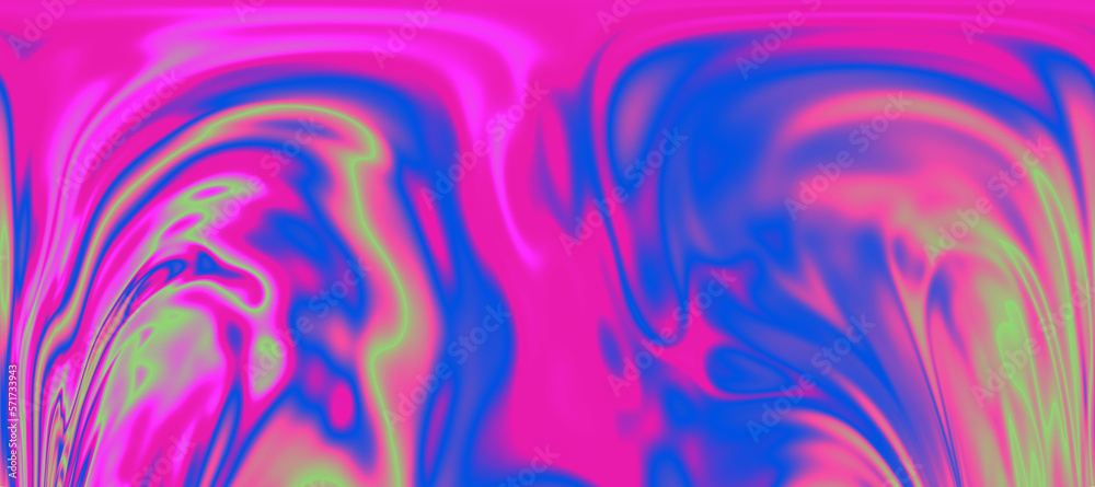 Poster Abstract psychedelic colorful background with warped and distorted lines. 