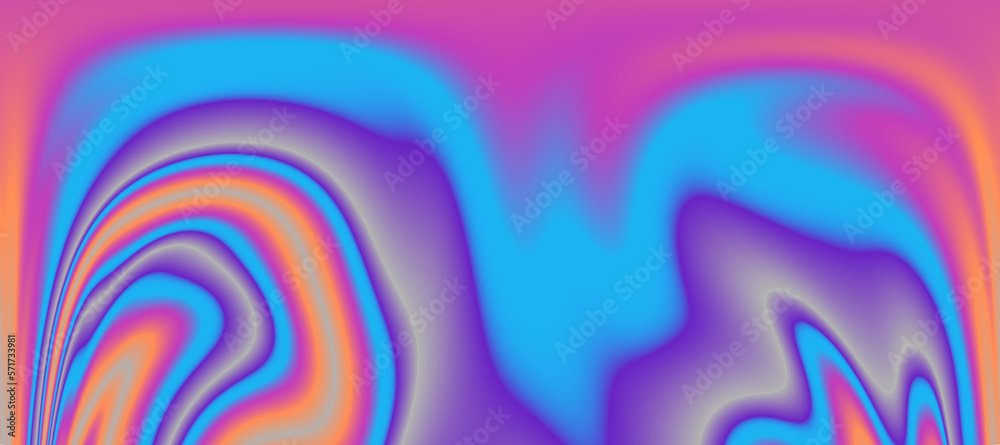 Poster Abstract psychedelic colorful background with warped and distorted lines. 