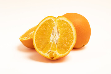 Sliced orange on a white background.