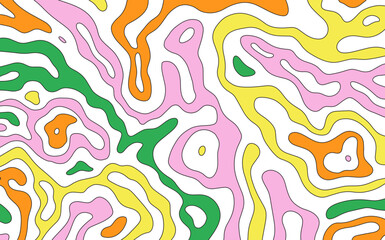 Colorful Blob Liquid Contour Topographic Pattern Decoration
