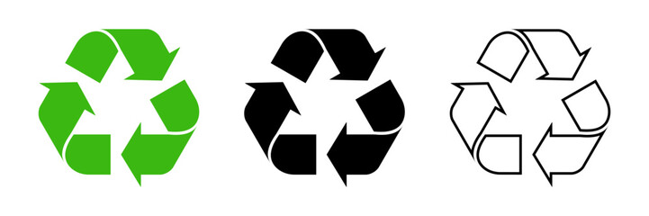 Recycle symbol set - obrazy, fototapety, plakaty