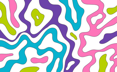 Colorful Blob Liquid Contour Topographic Pattern Decoration
