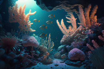 Fototapeta na wymiar ocean floor, Generative Ai