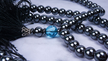 Metalic islamic prayer beads,99 tasbih or tasbeeh,muslim misbaha, Salah prayer beads. Selected Focus