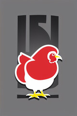 chicken logo stylized art, Generative AI