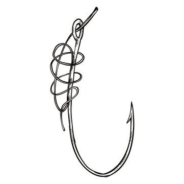 Fishing Hook Handdrawn Illustration