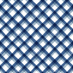 Gingham seamless pattern. watercolor plaid diagonal stripes, Vector checkered paint brush lines. Tartan texture for spring picnic table cloth, shirts, plaid, clothes, blankets, paper.