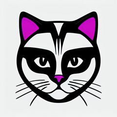 Obraz premium Cat logo art, Generative AI
