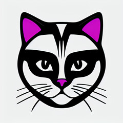 Cat logo art, Generative AI