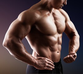 Fototapeta premium Young muscular handsome male model