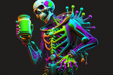 Obraz na płótnie Canvas human skeleton, Generative Ai