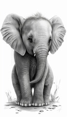 Ilustración de bebé elefante caminando