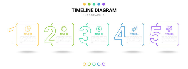 Vector infographic design template with 5 options or steps squre shape.Can be used for workflow layout, diagram, banner, webdesign. Vector illustration on white background.