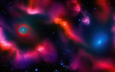 Fototapeta na wymiar Cosmic nebulae, distant and unexplored space, black hole, galaxies.