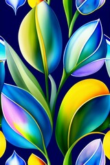 Bunch of Chionodoxa in a watercolor style with seamless background pattern, created with Generative AI technology
