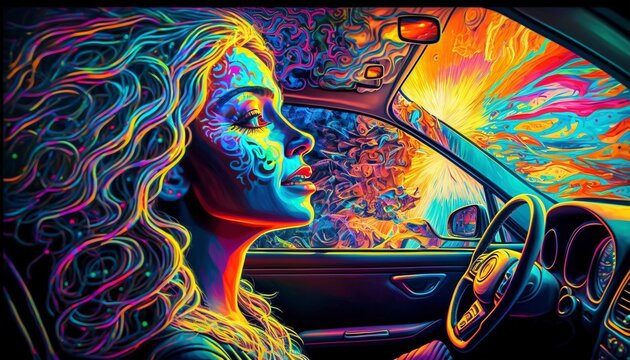 Psychedelic Trip Experience With Unreal Colors
