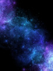 Fantasy Blue Nebula Galaxy Night Space Background