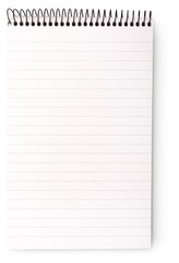 notepad with shadow isolated on transparent background