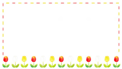 cute tulips 16:9 frame PNG