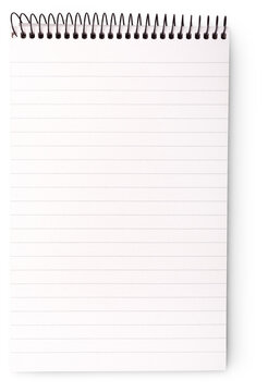 notepad with shadow isolated on transparent background