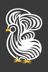 Fototapeta na wymiar illustration of a rooster, Generative AI