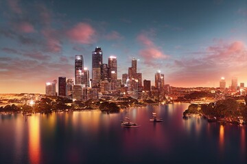 Fototapeta na wymiar Downtown Sydney skyline in Australia. Generative AI