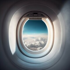Airplane Window Porthole. Generative AI
