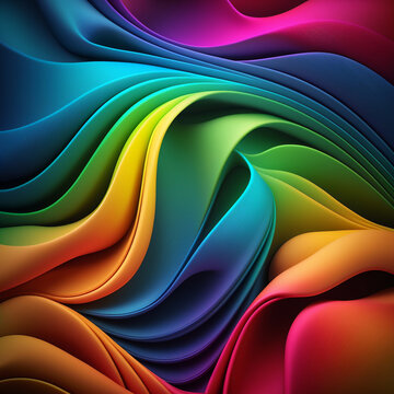 Rainbow Wavy Satin Background