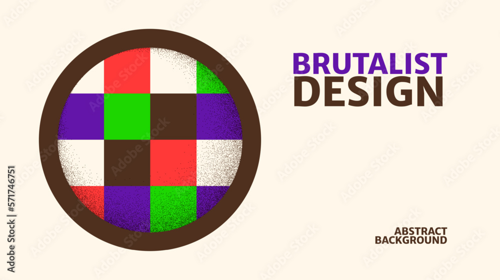 Poster abstract graphic design. modern brutalist poster in bold colors with texture. modernism shapes desig