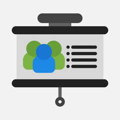 Group presentation icon in flat style, use for website mobile app presentation