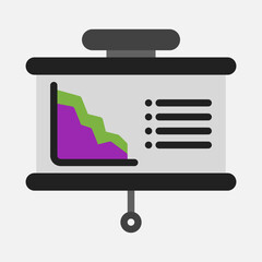 Loss chart presentation icon in flat style, use for website mobile app presentation