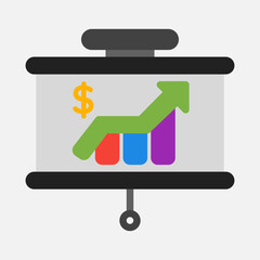 Profit presentation icon in flat style, use for website mobile app presentation