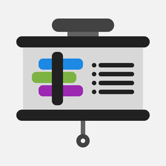 Gantt chart presentation icon in flat style, use for website mobile app presentation