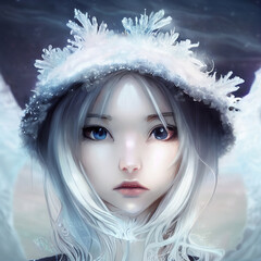 Winter Fashion Pale Girl Illustration