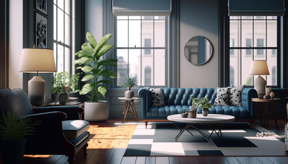 Polkadot living room. Generative AI