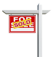 Sold For Sale Real Estate Sign Isolated - Transparent PNG.