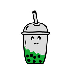doodle emoticon boba drink cup
