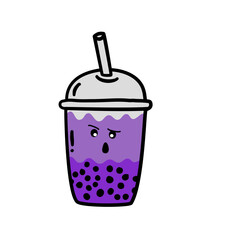 doodle emoticon boba drink cup
