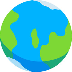 Naklejka premium Icon Earth World Planet Globe Nature Environment Ecologism Flat style