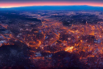 Obraz na płótnie Canvas Boulder Colorado Aerial Drone Panorama. Generative AI