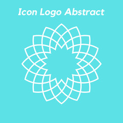 Icon logo Abstract flowers, illustration vector White and light blue