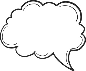 Quote textbox by hand drawing.Comic speech bubble png on white background.	
