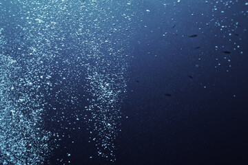 bubbles under water diving background