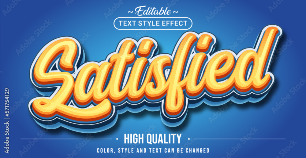 Poster Editable text style effect - Satisfied text style theme.