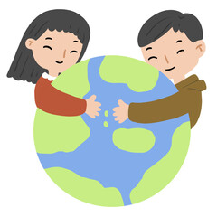 Earth day element illustration cute